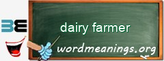 WordMeaning blackboard for dairy farmer